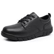 Blikcom Boys Kids School Uniform Shoes Adjustable Laces Formal Oxford Dress Shoes Loafers
