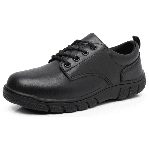 Blikcom Boys Kids School Uniform Shoes Adjustable Laces Formal Oxford Dress Shoes Loafers