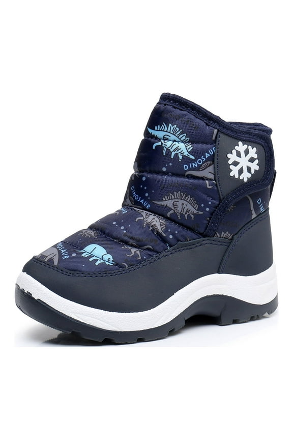 Boys Girls Snow Boots Water Resistance Cold Weather Winter Boots (Color : NavyDinosaur, Size : 11 Little Kid)