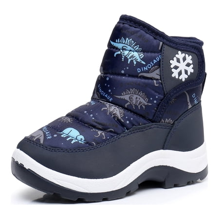 Blikcon Boys Girls Snow Boots Water Resistance Cold Weather Winter Boots (Color : NavyDinosaur, Size : 6 Toddler) price history and forecast - Blikcon