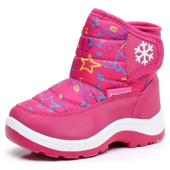 Blikcon Boys Girls Snow Boots Water Resistance Cold Weather Winter Boots (Color : PeachStar, Size : 5 Toddler)