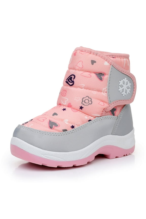Boys Girls Snow Boots Water Resistance Cold Weather Winter Boots (Color : Pink, Size : 10 Toddler)
