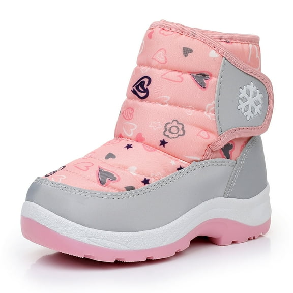 Blikcon Boys Girls Snow Boots Water Resistance Cold Weather Winter Boots (Color : Pink, Size : 6 Toddler)