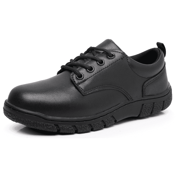 Blikcom Boys Kids School Uniform Shoes Adjustable Laces Formal Oxford Dress Shoes Loafers