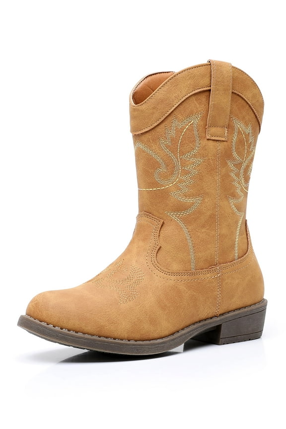 Kids Cowboy Boots Girls Mid Calf Western Cowgirl Boots Side Zipper (Toddler/Little Kid/Big Kid)