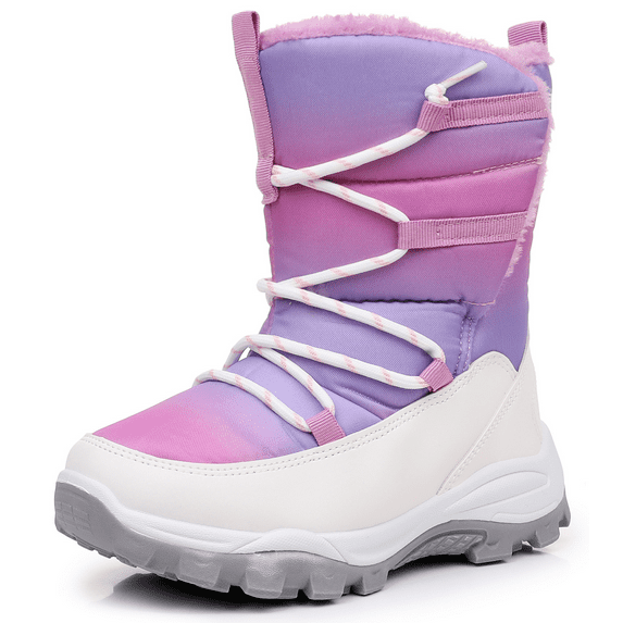Blikcon Girls Snow Boots Water-Resistant Slip Resistant Warm Winter Shoes (Little Kid/Big Kid)