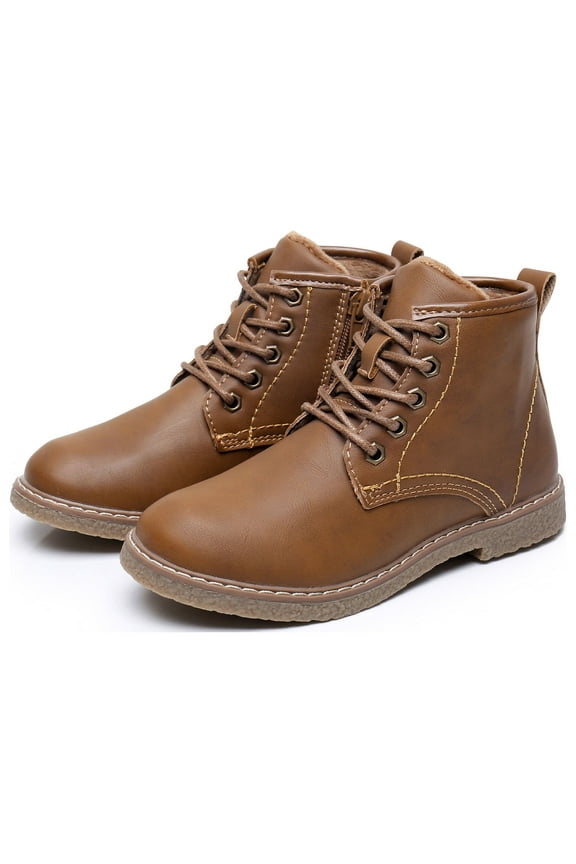 Kids Boys Ballard Dress Boots Comfort Bootie Chukka (Color: Brown, Size: 11 Little Kid)