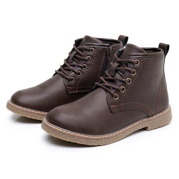 Blikcon Kids Boys Ballard Dress Boots Comfort Bootie Chukka (Color: Darkbrown, Size: 12 Little Kid)