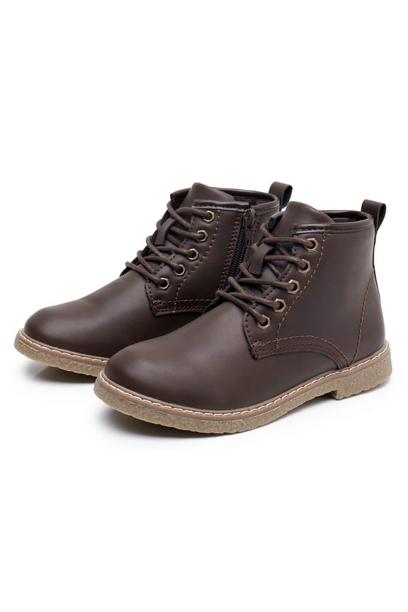 Kids Boys Ballard Dress Boots Comfort Bootie Chukka (Color: Darkbrown, Size: 12 Little Kid)