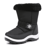 Blikcon Kids Boys Girls Snow Boots Water-resistant Winter Boots with Faux Fur – Warm Winter Boots with Side Zipper & Non-Slip Sole (Toddler/Little Kid)