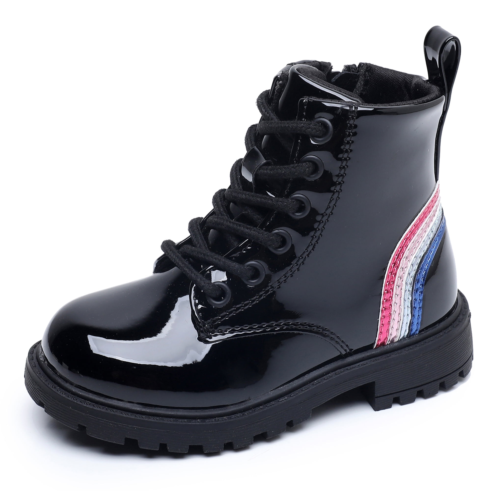 Blikcon Kids Girls Glitter Ankle Boots Lace Up Waterproof Combat Boots