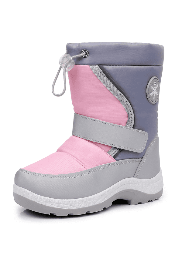 Kids Girls Snow Boots Water-resistant Winter Boots - Warm Plush Faux Fur Lined, Side Zipper & Non-Slip Sole (Toddler/Little Kid)