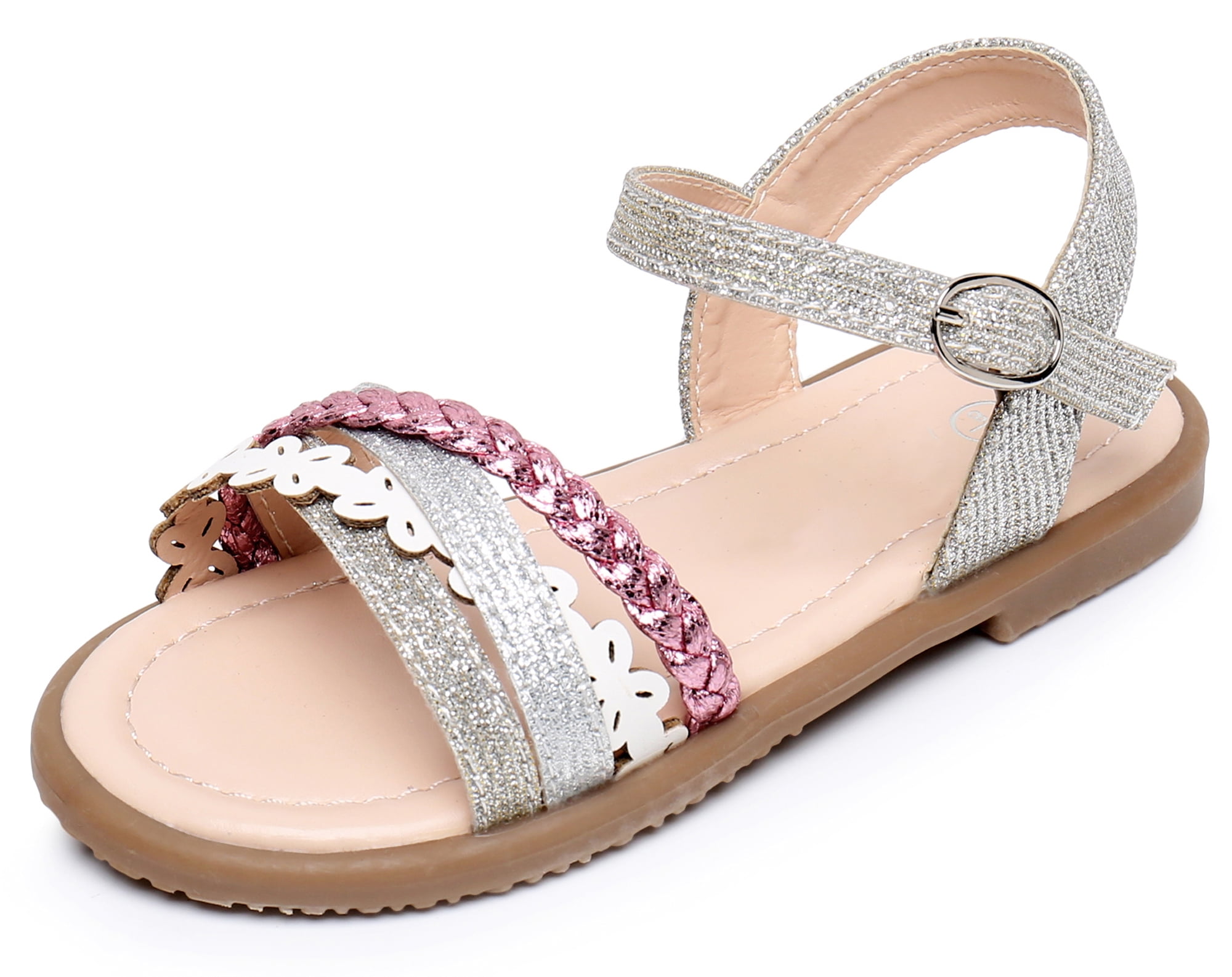 Blikcon Kids Girls Summer Sandals Strappy Comfort Soft Flat Sandal ...
