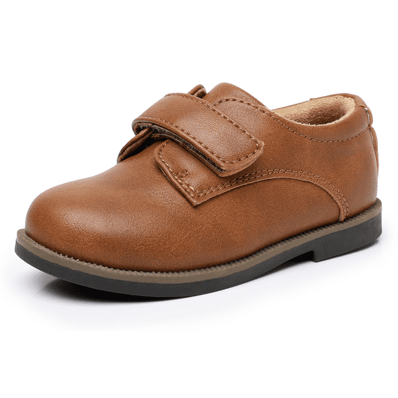 Blikcon Toddler Boys Dress Shoes Hook and Loop School Uniform Shoes