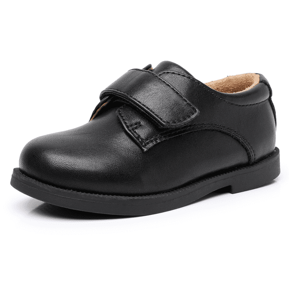 Blikcon Toddler Boys Dress Shoes Hook and Loop School Uniform Shoes