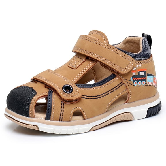 Blikcon Toddler Boys Sandals Closed Toe Summer Shoes For Toddler with Arch Support Outdoor(Color : camel, Size : 11 Little Kid)