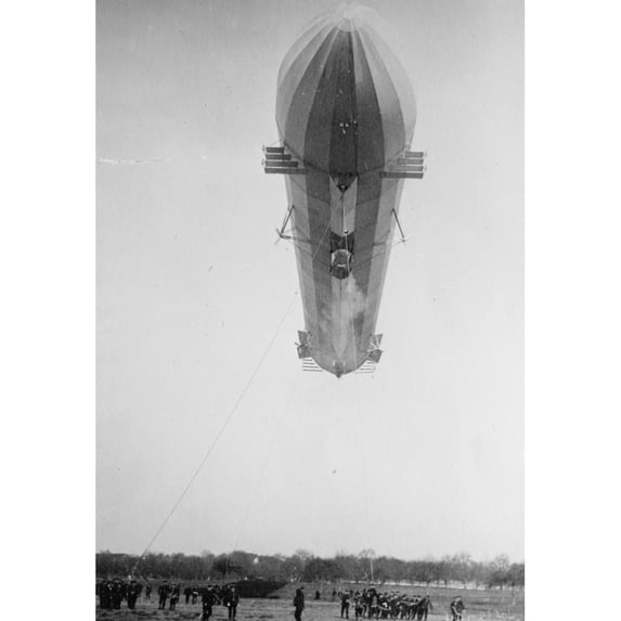Blimp, Zeppelin No. 3, in shed, seen from water Poster Print (24 x 36)