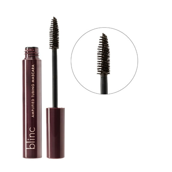 Blinc Amplified Tubing Mascara | Ultra-Longwearing Washable Mascara | Soft-Glam Volumizing, Lengthening and Defining Mascara | Gluten-Free and Cruelty-Free | 9mL / 0.30 Fl. OZ Dark Brown
