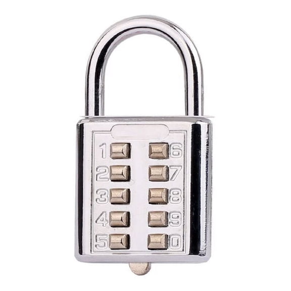 Blind Bouton Padlock, Steel Shackle, Rated Easiest To Learn And Use, Suitable For Gym Locker