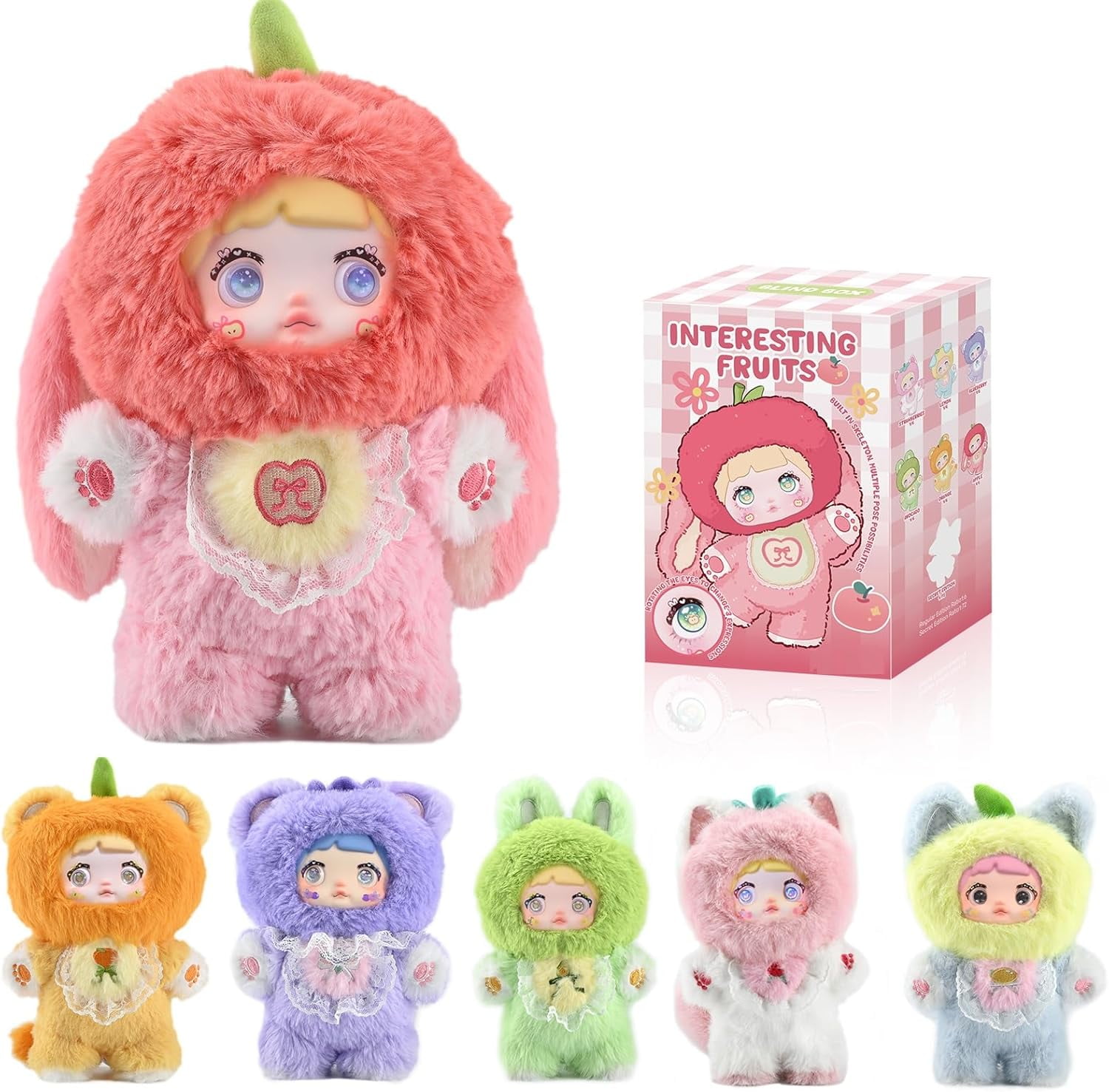 Blind Box Interesting Fruits Series Plush - 3 Expressions Adorable ...