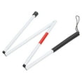 Blind Cane Folding Aluminum Reflective Marking with Hand Strap White