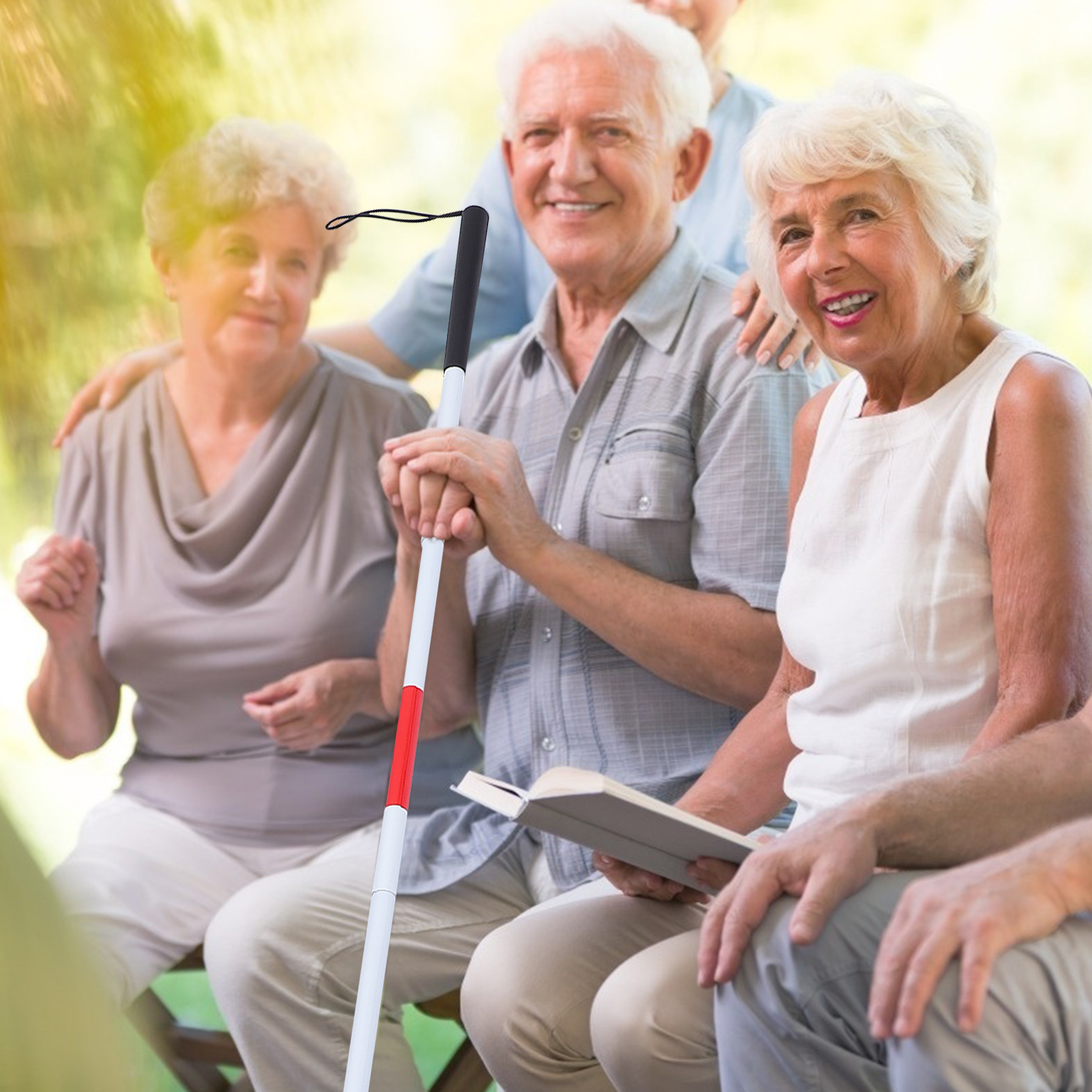 Blind Cane Walking Stickfolding Metal Vision Impaired Sticks