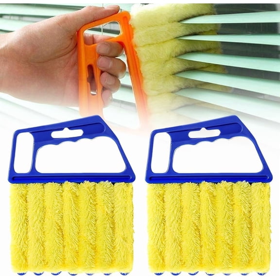 Blind Cleaner Duster Tool, 2026 New Blind Dusters for Cleaning,Cleaning Brush,7 Finger Dusting Cleaner Tool for Window & Air Conditioner,Window Blinds Cleaner Microfiber Washable (Blue-2PCS)