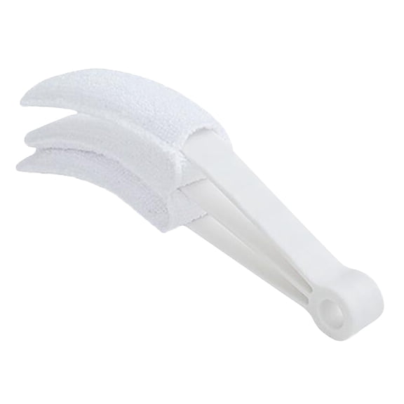 Blind Cleaner Duster Tool, 4.33x1.57x3.9 Inch Sleeve, 3 Rollers Washable Microfiber, Home Office Dust Removal Gadget, White, Qtmrj