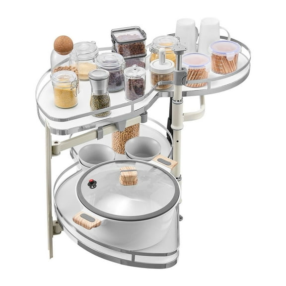 Blind Corner Cabinet Organizer, 2 Tier Swing Out Shelf, Kitchen Lazy Susan, Soft Close Pull Out System for Corner Cabinets