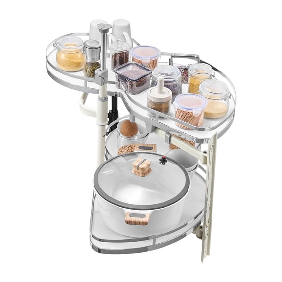 Blind Corner Cabinet Organizer, 2 Tier Swing Out Shelf, Soft Close Kitchen Storage - Right Handed