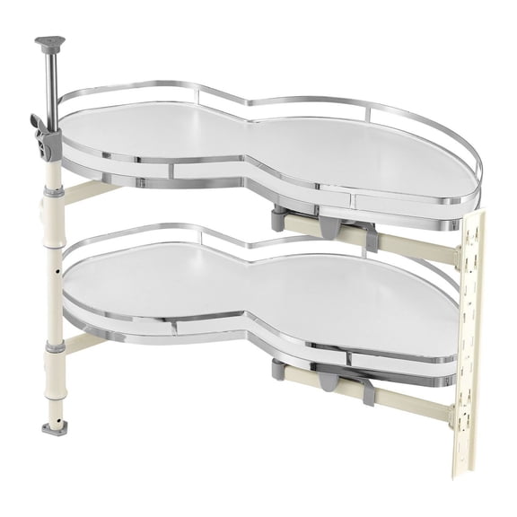Blind Corner Cabinet Organizer, Swing Out Tray for 36 inch Cabinet, 2 Tier Adjustable Kitchen Cloud Pull Out, Right Open, Soft Close Kitchen Storage
