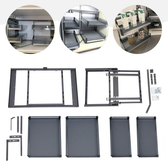 Blind Corner Cabinet Pull Out For 14 Inch Organizer Kitchen Corner Cabinet Pull Out Magic Corner Pull Out Left Or Right Handed Open 2 Tiers Swing Tray Blind Corner Soft Close