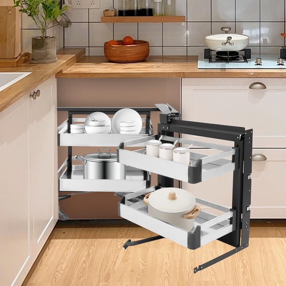 Blind Corner Cabinet Pull Out,Kitchen Corner Cabinet Pull Out with Right Handed Open,115 Access,Blind Soft Close (Right Open)
