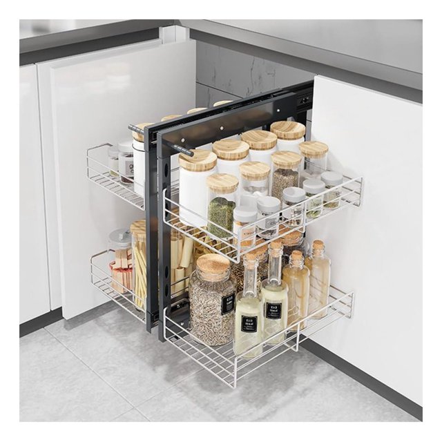 Blind Corner Pull Out Organizer, 2 Tier Pull Out Shelf