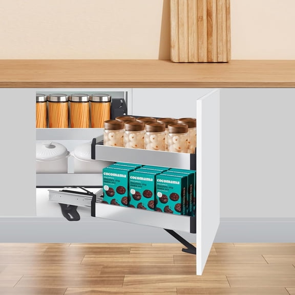 Blind Corner Cabinet Pull Out Organizer Kitchen Corner Cabinet Pull Out Magic Corner Pull Out Right Handed Open 2 Tiers Slide Out Kitchen Cabinet