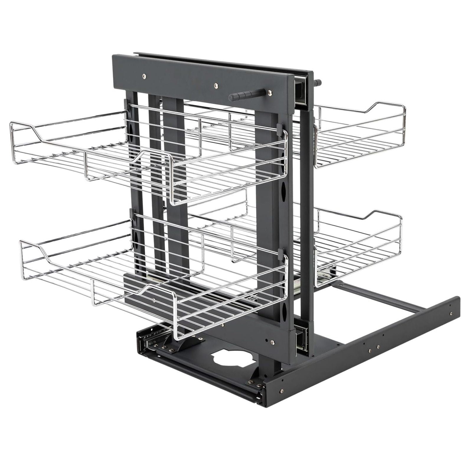 Blind Corner Pull Out Organizer, Pull Out Organizer with 4 Shelves, 2