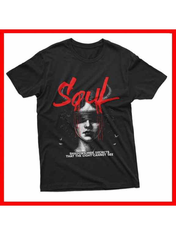 Blind Demon Girl Gothic Soul Darkness Quote Graphic Unisex Tee Size S-5XL