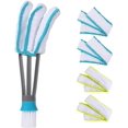 Blind Duster, Window Cleaner Duster Brush with 4 Microfiber Sleeves