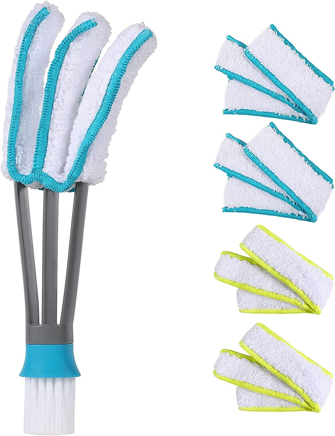 Blind Duster, Window Cleaner Duster Brush with 4 Microfiber Sleeves ...