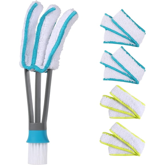 Blind Duster, Window Cleaner Duster Brush with 5 Microfiber Sleeves, Cleaning Tools for Vertical Blinds Air Conditioner Dust Ceiling Fans Dust Collector