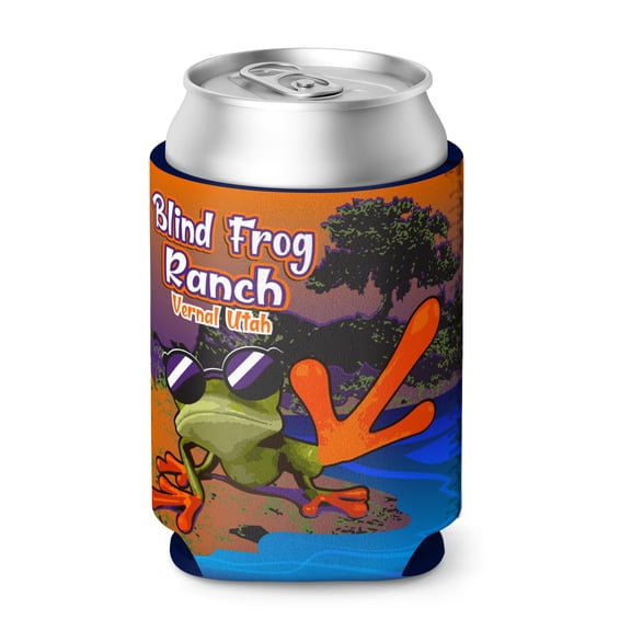 Blind Frog Ranch Can Cooler, Can Sleeve, Funny Drink Cooler, Drink Cover, Fun Beer Cooler