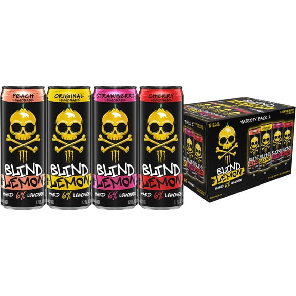 Blind Lemon Hard Lemonade Variety, 12 fl oz, 12 Pack Cans, 6.0% ABV