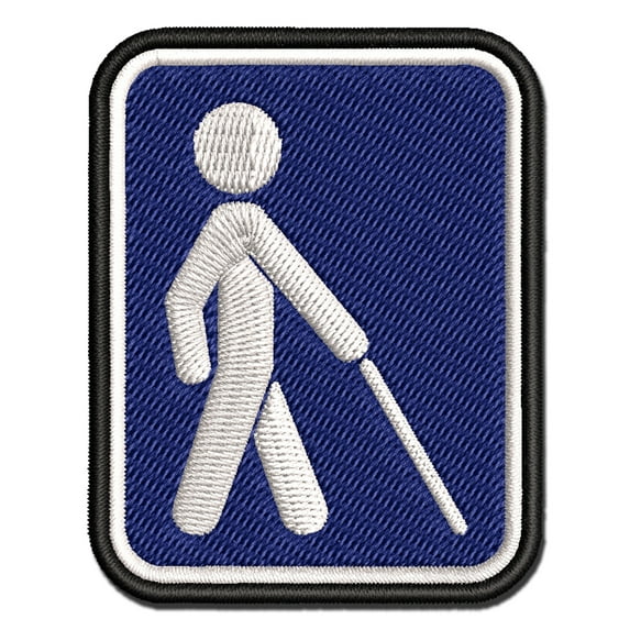 Blind Low Vision Impaired Disability Applique Multi-Color Embroidered Hook & Loop Patch - 3 Inch Medium