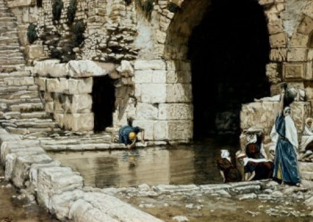 Blind Man Washes in the Pool of Siloam James Tissot (1836-1902 French) Canvas Art - James Tissot (24 x 36)