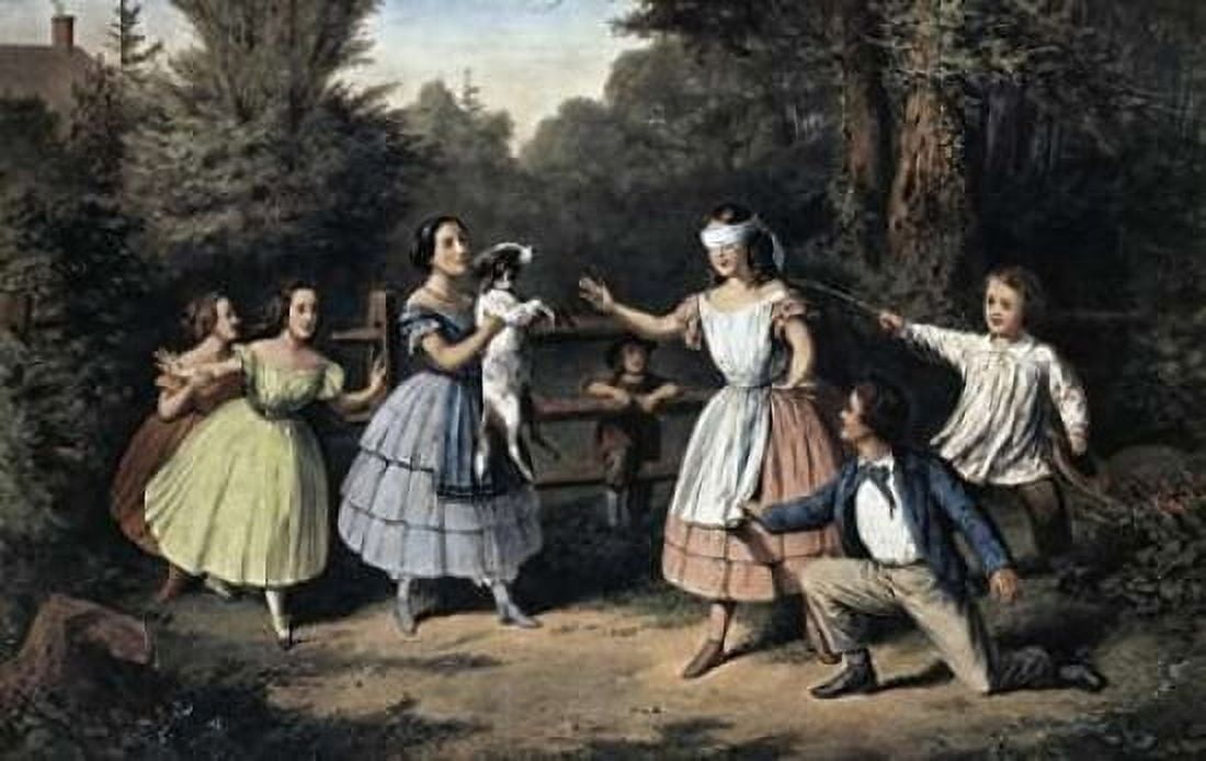 Blind Mans Buff Canvas Art - Currier and Ives (12 x 18)