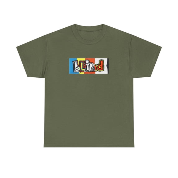 Blind OG Ripped Skateboard 90s 00s Vintage Classic T Shirt Design Print - Military Green / L