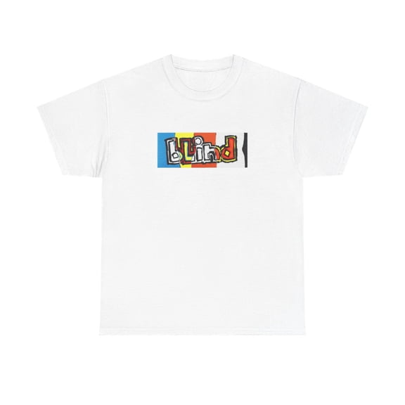Blind OG Ripped Skateboard 90s 00s Vintage Classic T Shirt Design Print - White / M