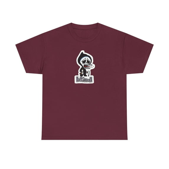 Blind Reaper Party Creager Skateboard 2000s Vintage Rare Classic T Shirt Print - Maroon / M