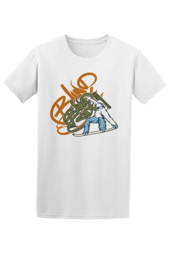 Blind Side Snowboarder T-Shirt Men -Image by Shutterstock, Male Small