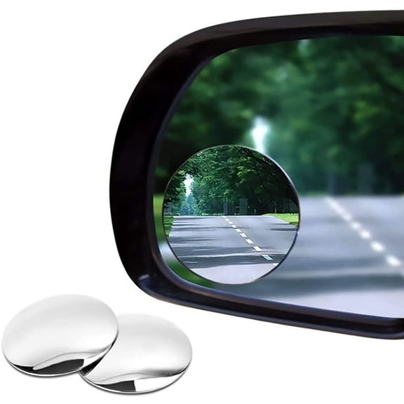 Blind Spot Car Mirror 2 Pack-2 Inch Round Rear View Convex Mirrors for Cars/SUVs/Motorcycles/Trucks/Trailers/Snowmobiles/Bicycles/RVs/Boats/Golf Carts with Rust Resistant Frame-HD Real Glass
